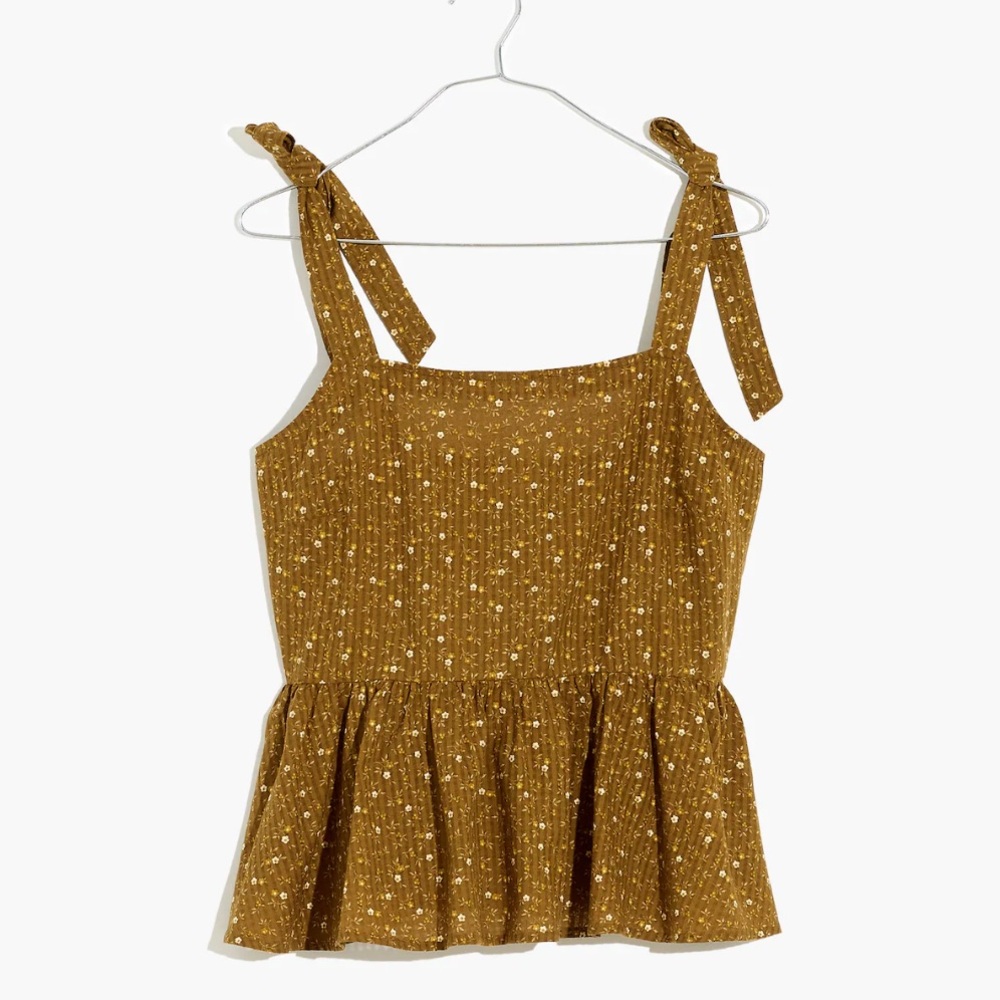 NWOT Madewell Olive Tie Strap Tank Top